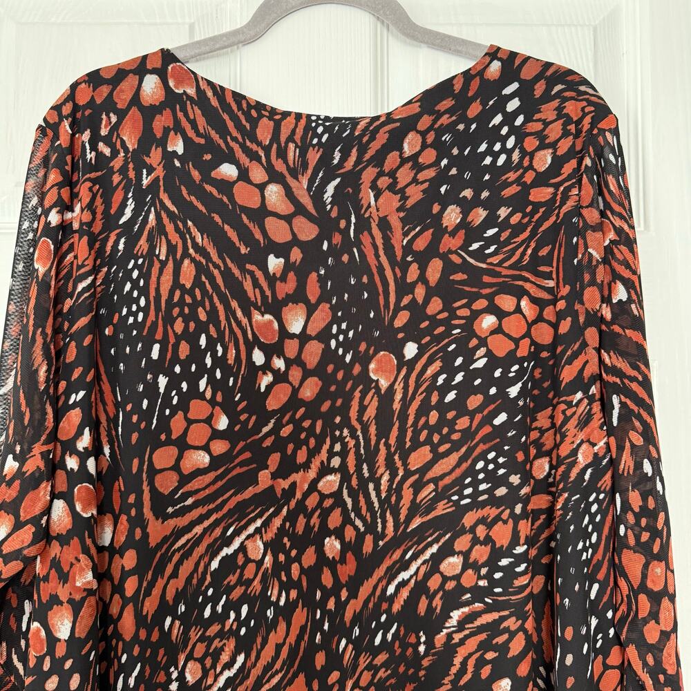 Kasper Women's Multicolor Printed Mesh Top Size 2X - Picture 12 of 13